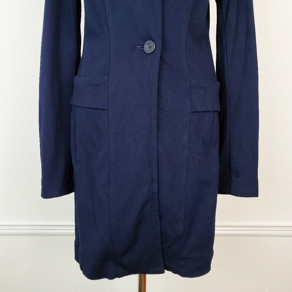 CAbi Lido Jacket Coat Blazer Ponte Knit Long Navy Blue Career Office Academia - Picture 9 of 16